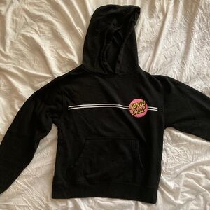 Santa Cruz Skateboards Black Logo Hoodie Sweatshirt Crewneck Top